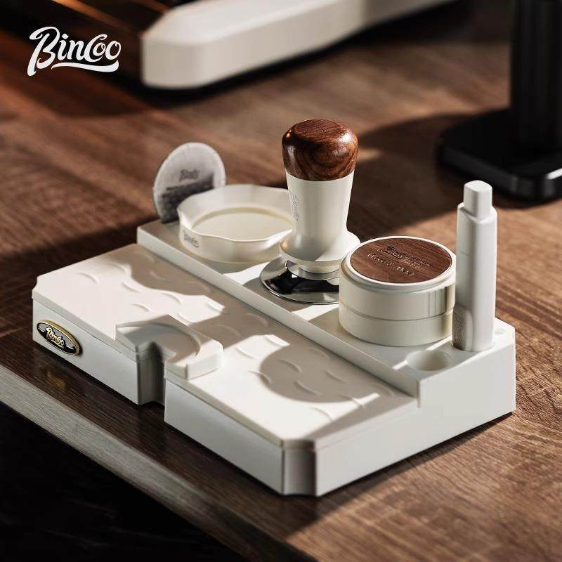 无品牌/Boinco胡桃木布器意式粉咖啡器具压锤底座收纳压粉器套装5