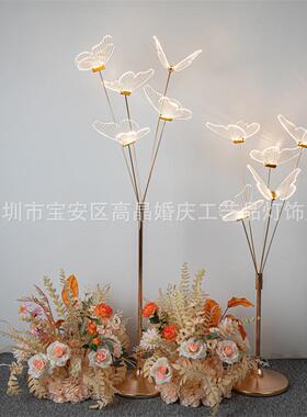 新款婚庆道具5头蝴蝶路引婚礼舞台场地景置场活氛围FGU布装饰用动