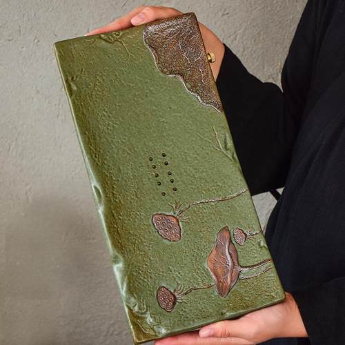 瓷泡茶盘托XY-tccp0简约家用陶方茶盘创意储水排水两用茶海茶长台