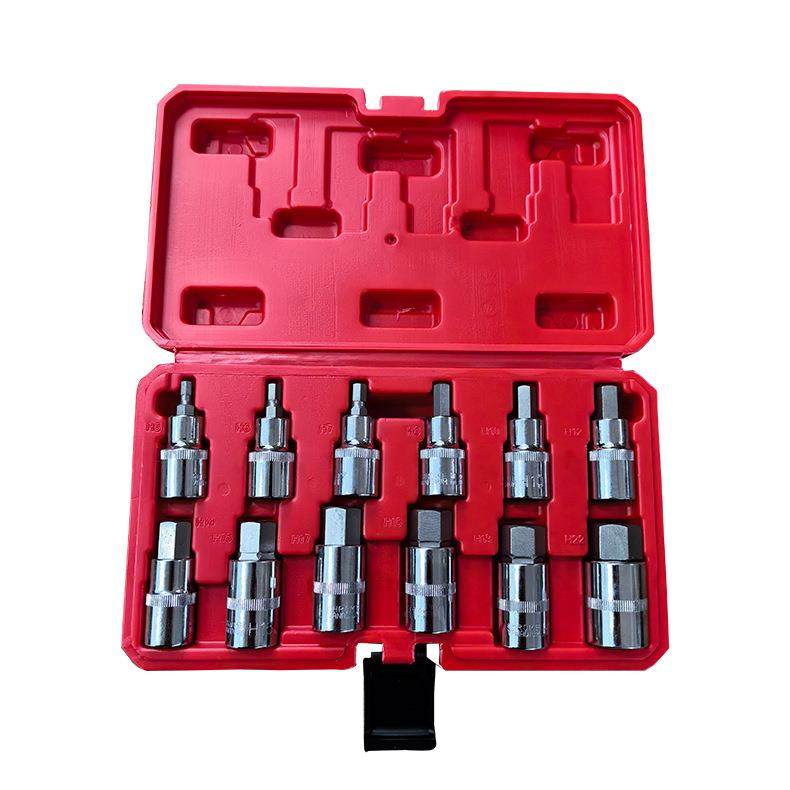 厂批家直12PC1309/2格滚花压套筒气动汽修组套套筒扳手销五金工规