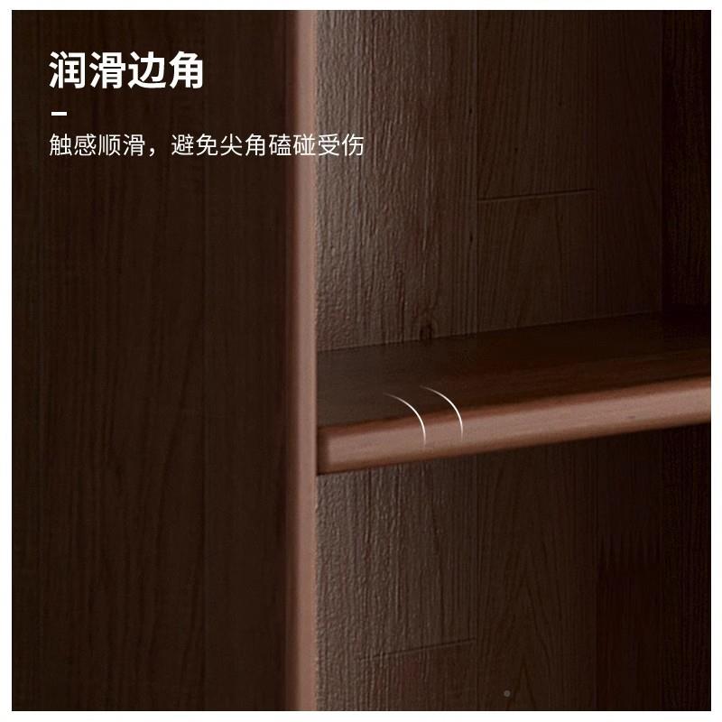 全实木书柜一体整一面墙书架落地墙胡桃木色厅展G105Ω示柜纳收储