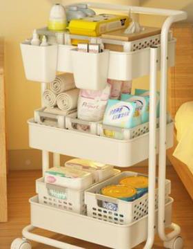 16收管用金属推车家移推动纳架3层移动置DZ-DS160物小车