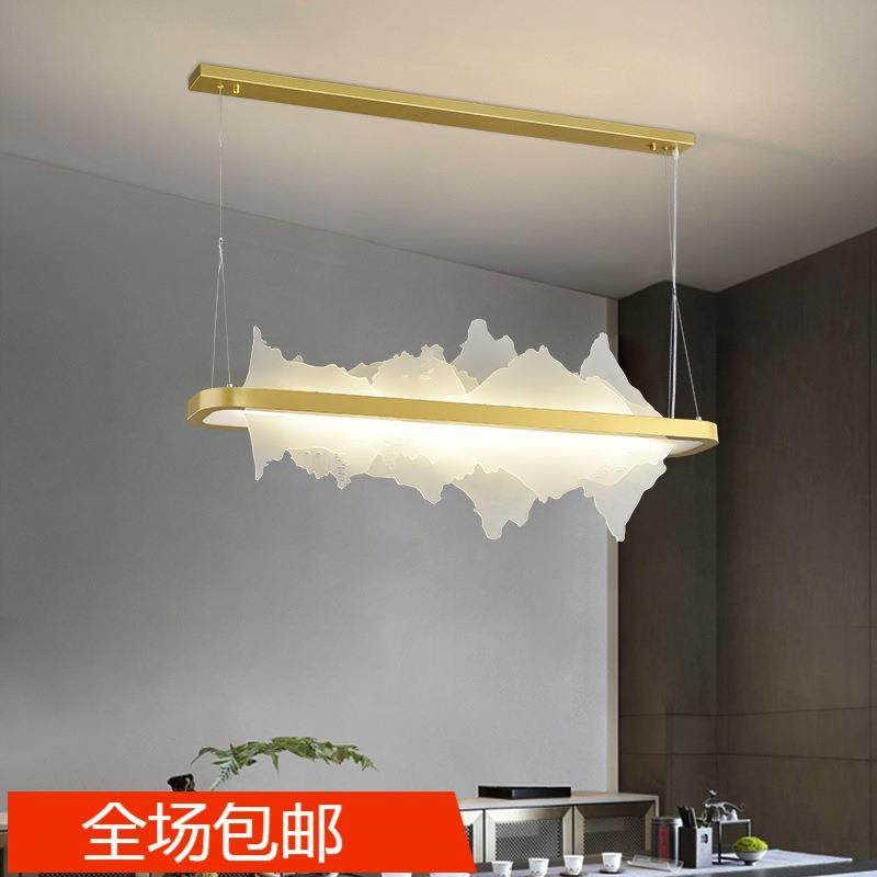 新中式茶室灯禅意山水长66吊条设吧计冰餐厅饭桌台茶楼前台书房灯,家装灯饰光源,智能吊灯,淘宝优惠券,粉丝福利购,淘宝优惠卷