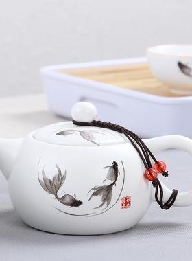 陶旅瓷行79286功L夫茶具套装便携式车载定窑光釉公司亚礼品茶具OG