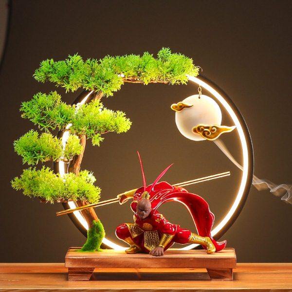 斗战胜佛孙悟空摆件灯圈绿植齐天大圣家居客厅公室桌面禅意中式,饰品/流行首饰/时尚饰品新,摆件,淘宝优惠券,粉丝福利购,淘宝优惠卷