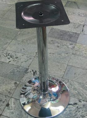 380mm电镀亮光圆盘桌脚腿啦叭巴台脚咖啡厅快餐桌脚休闲桌桌腿