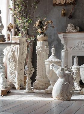 欧式复古罗马柱摆件柱头民宿别墅艺术装饰品家用书房客厅摆件摄影