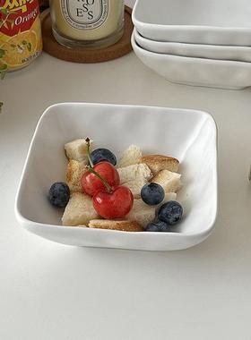 糖小姐白色方形陶瓷小碗家用轻奢哑光火锅料碗小菜碟早餐碟餐具