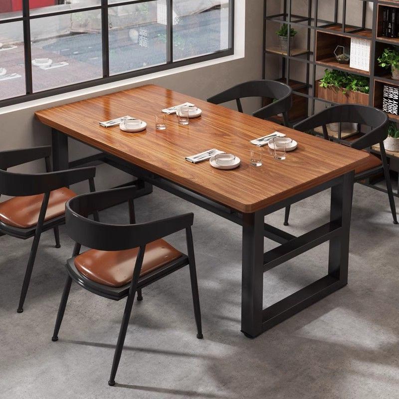 快餐店桌椅组合餐饮商用长方形z餐桌椅餐厅饭店面馆简易专用桌子