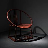 现代实木休闲椅创意圈椅单人沙发家用靠背椅时尚 北欧椅子单人