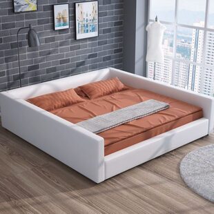 榻榻米床现代简约主卧双人床亲子床2.2米2.4米超大床带围栏大床