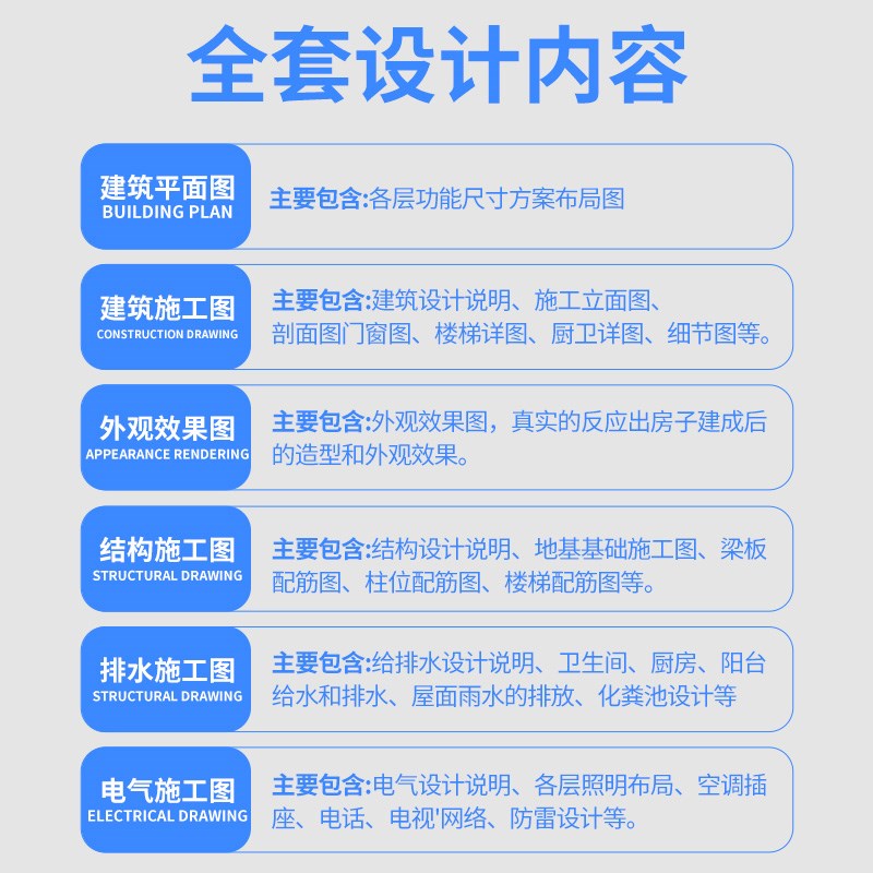 新农村自建房小别墅设计图纸二层半三层房屋外观设计施工图效果图