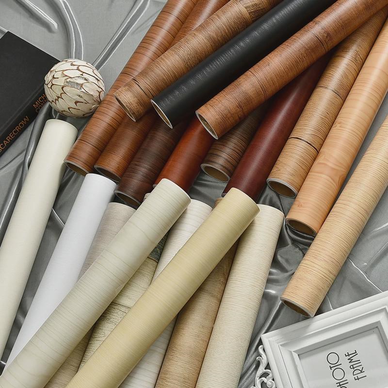 旧家具翻新柜子贴纸防水自粘衣柜木纹厨柜改色贴膜移动柜门保护膜