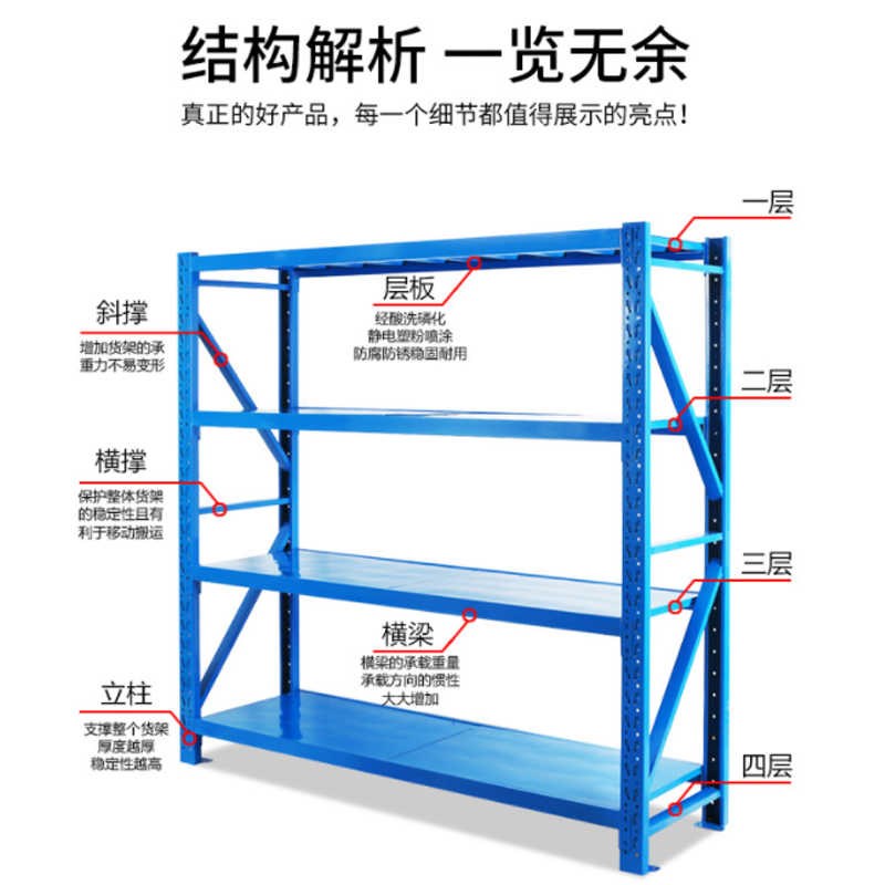 仓库仓储货架置物架多层家用储物架商用超强承重重型展示架铁架子