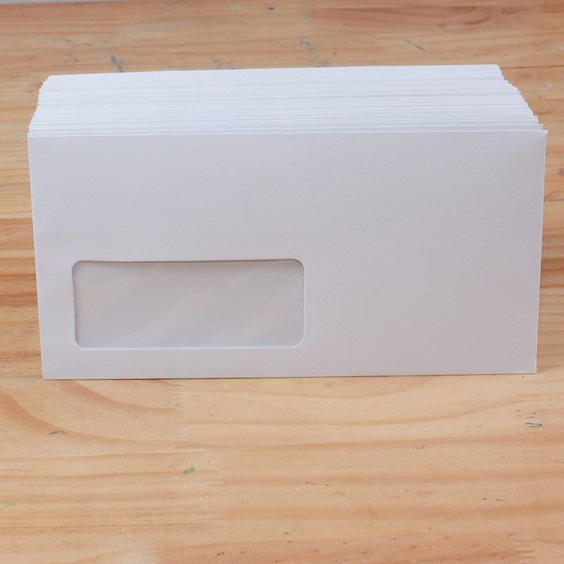 白色西式空白5号开窗信p封空白无字覆膜4-10厘米粘膜欧式加厚1