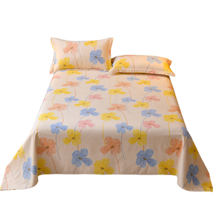 加厚磨毛牀单单件秋冬保暖学生宿舍家用1米5牀全棉被单三件套