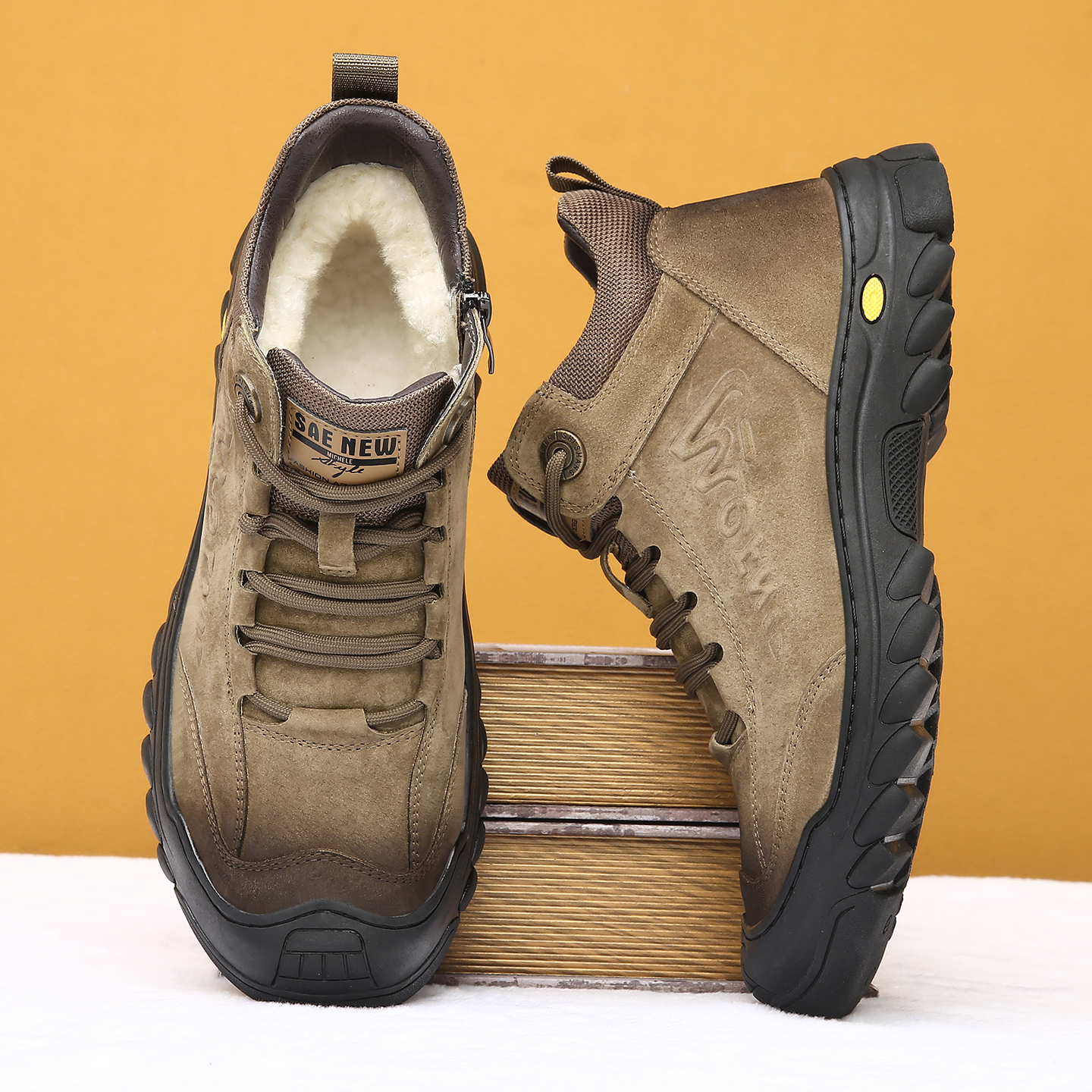 雪地靴男款冬季加绒加厚棉鞋男士皮毛一体男鞋防滑零下40度防寒鞋