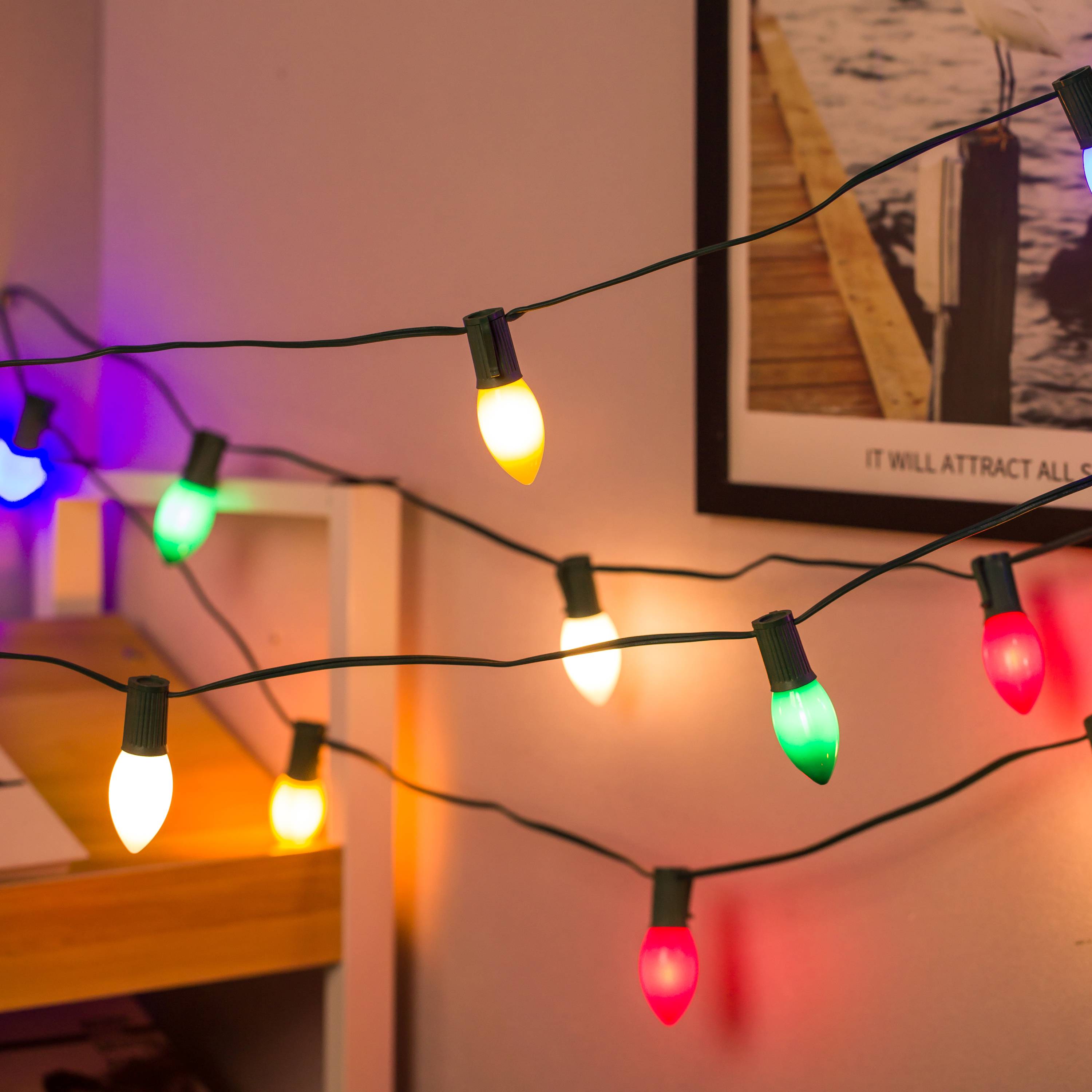 浪漫氛围感圣诞树彩灯