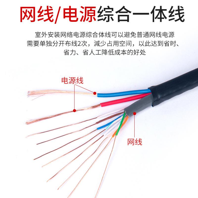室网络监带控综合线4芯8芯网线电源一体线复30外0米无氧铜POK合网