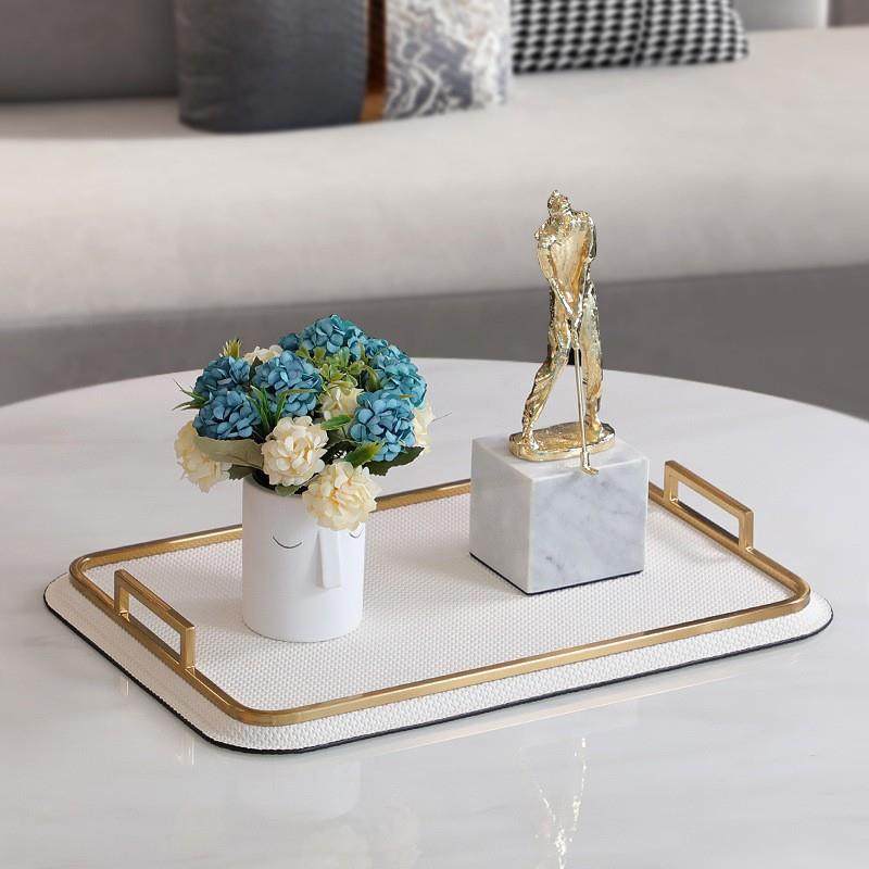 in长s北欧风方形托盘家客厅放茶杯皮面革垫FBG盘桌轻奢把手用收纳,家居饰品,香薰托盘,淘宝优惠券,粉丝福利购,淘宝优惠卷