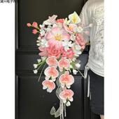 扭扭新娘制瀑布手捧花领手工材料GLND6685自闺蜜朋友证婚花新束