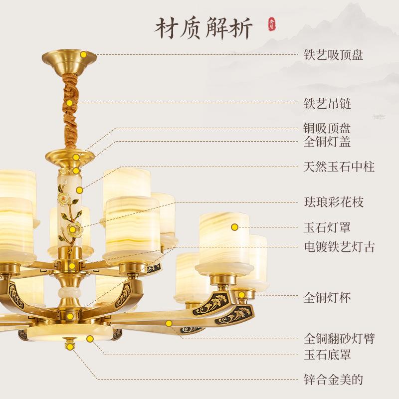 新中式客158厅吊灯2025年风新款大珐琅中国别墅大彩气厅主灯中山