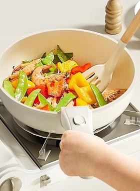 新款套陶瓷煎锅套装家用不粘锅奶锅白煎炒锅装77450通炉用灶锅具