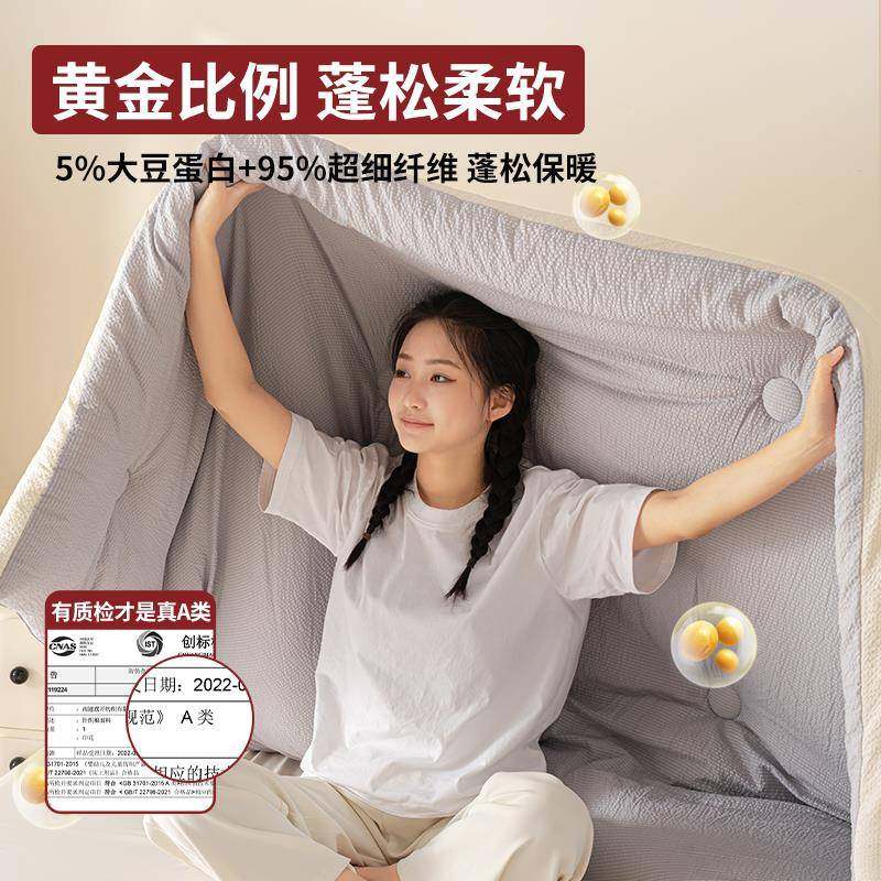 大豆维被纤子冬被加厚保暖被芯秋冬季宿舍被棉四季单絮双人dhw202,床上用品,化纤被,淘宝优惠券,粉丝福利购,淘宝优惠卷