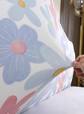 in规s时尚简床头罩套软包UWD布艺欧式约加高弧形凹凸不则状金小