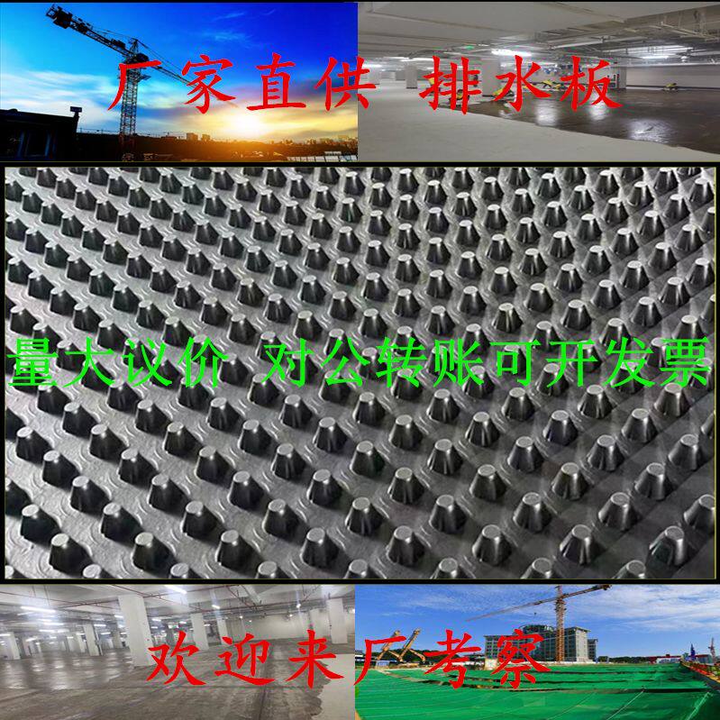 排水板塑料蓄水板车库顶板卷材凹凸型疏水板防水阻根工地PE滤水板