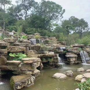 231218层石假原山场天然石假山流水千景观石户外大型石景观园林工