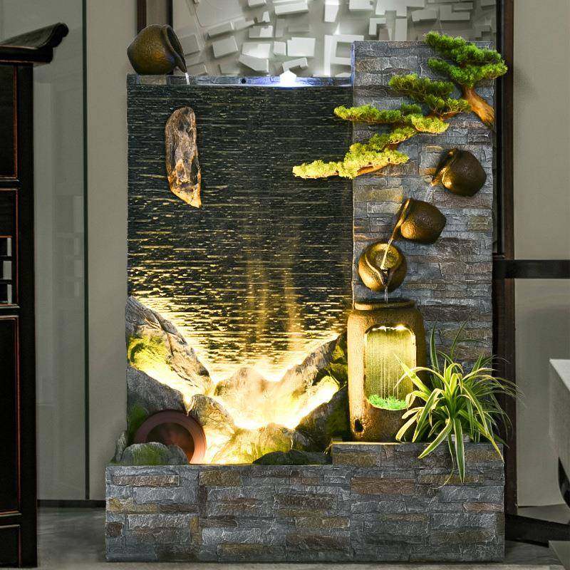 BGZ式客厅庭院景水幕墙假山流水喷泉新会所酒店景观造景装水饰摆,家居饰品,流水摆件,淘宝优惠券,粉丝福利购,淘宝优惠卷