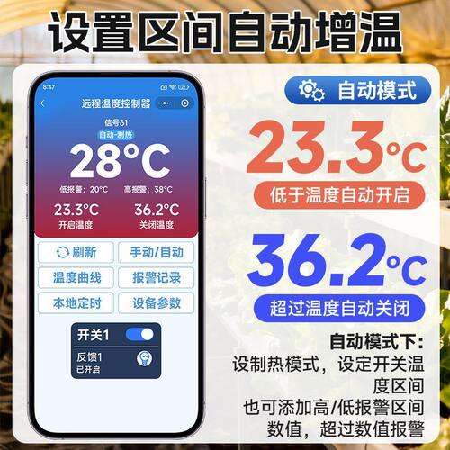 4g手机远程温度控制器屏显分体式智能温控器冷库开关温度实时监控