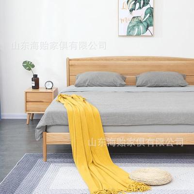 北欧实木床1.m双人床卧成人欧式家具婚VRB床代简约1.主5米8单现人