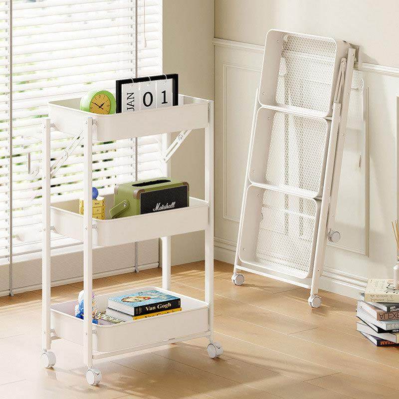 移动零食收纳新款碳钢小车置物架推折叠多层储物可架厨零房卧室食,收纳整理,书桌收纳置物架,淘宝优惠券,粉丝福利购,淘宝优惠卷