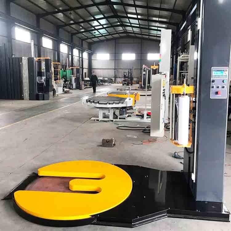 智能 马蹄形底盘包装机 m底盘预拉伸托盘缠绕机