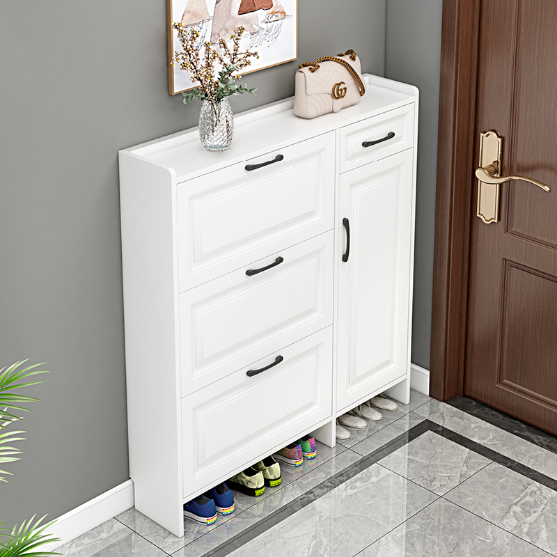 鞋柜超薄17cm经济型家用门口简约现代H收纳柜窄多功能翻斗式小鞋