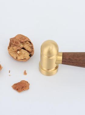 LX-TM-09铜锤木锤核子桃砸金蛋家迷你小锤子小槌用子木柄黄铜圆头