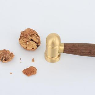 LX-TM-09铜锤木锤核子桃砸金蛋家迷你小锤子小槌用子木柄黄铜圆头