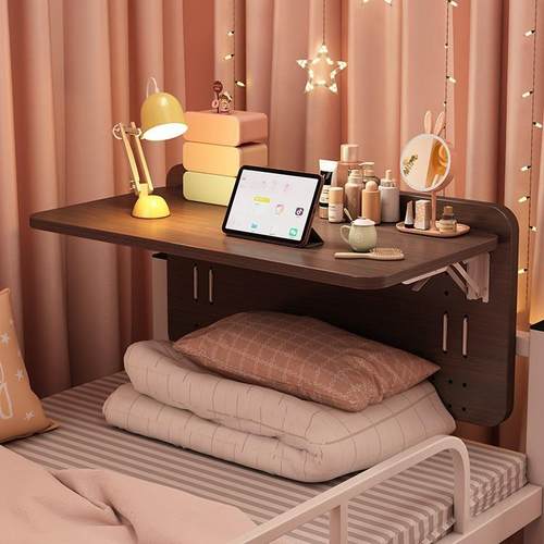 宿舍床上习书桌室大学生上叠铺侧边折寝学小桌下铺悬空A012电脑桌