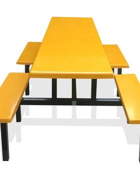 包邮装玻璃钢连体堂餐桌校8饭人不锈钢hlq360-2食堂餐学厅餐桌椅