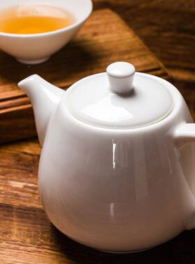 现代式白色骨茶壶中陶KEM瓷大号小号单壶壶花茶瓷沏茶带过滤孔