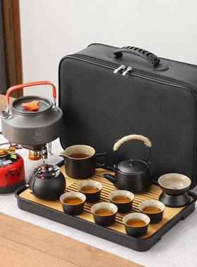 户外露营围炉煮茶套便式旅行携AL101747茶具装烧水套壶一整野外车