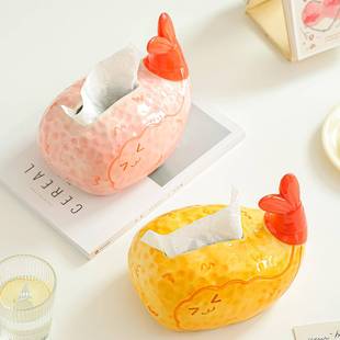 摆天妇罗巾盒创意纸陶瓷桌纸抽盒客厅高级感抽纸盒家用面高颜732