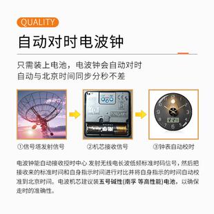 自动对时波表度挂钟客厅钟简钟约电子21JXGZ10时电钟挂墙万年历带