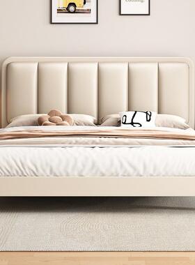 欧白色油风静音YS-F02#奶床现代简约实木床1北.8米1.5经主卧大床