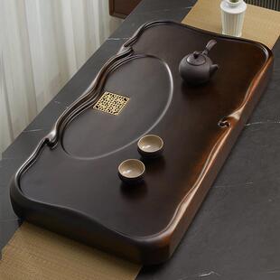 热款卖爆!用茶台简仿约黑檀实木家茶盘整块大号长方形原双龙戏珠