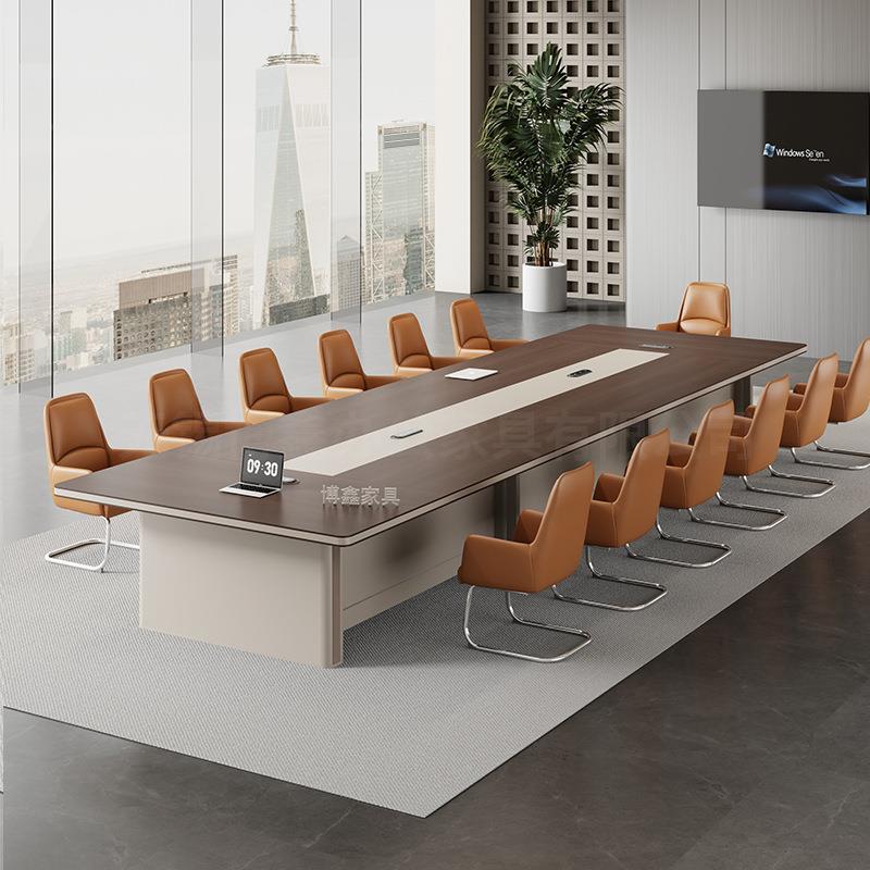会桌简约现代大议型长条椅桌子商用商务洽方谈桌长形会议012桌组
