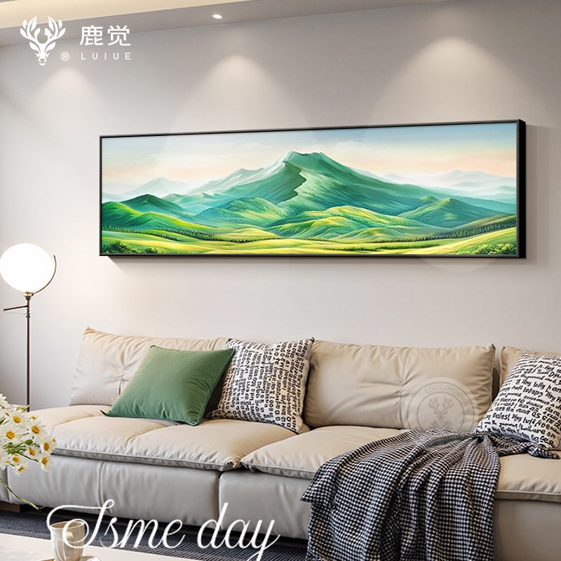 青山图挂画客厅沙发背景墙装饰画2025新款有山无水靠山画卧室壁画