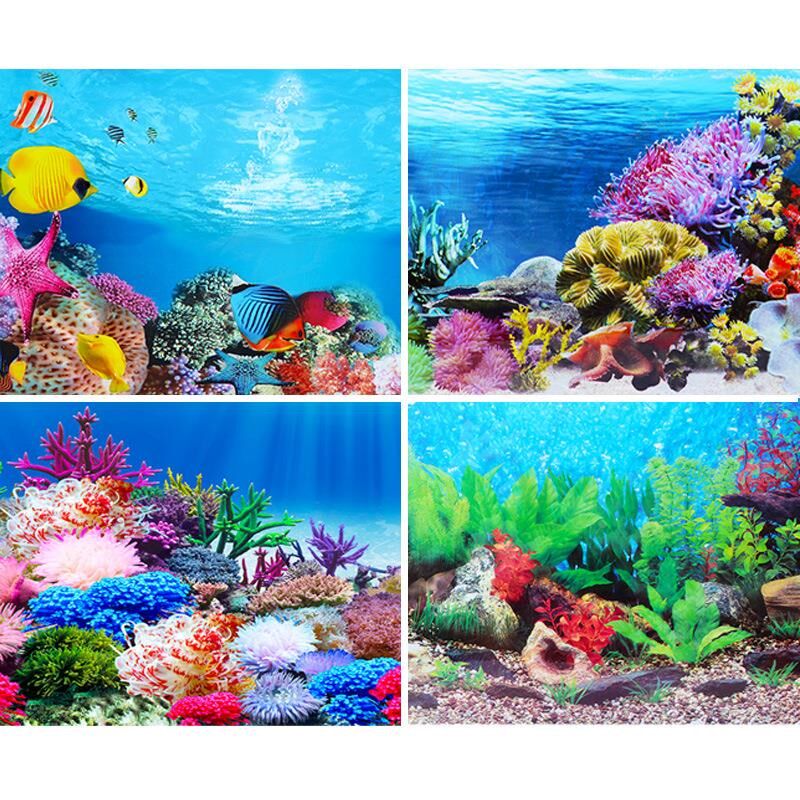 鱼缸背景纸高清水族箱装饰背景画背景图鱼缸造景壁纸加厚高清双面